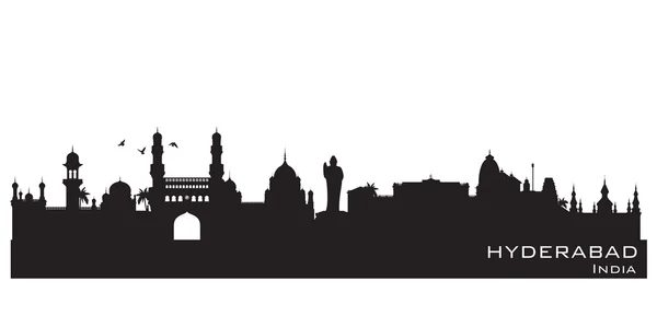 Hyderabad India ciudad skyline vector silueta — Vector de stock