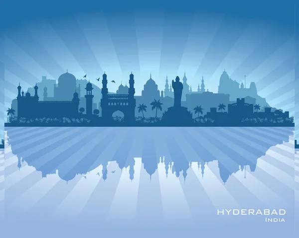 Hyderabad India stad skyline vector silhouet — Stockvector