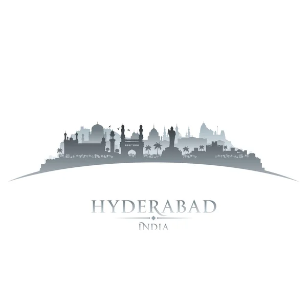 Hyderabad India ciudad skyline silueta fondo blanco — Vector de stock
