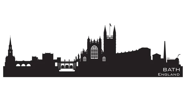 Bath England skyline. Detailed silhouette — Stock Vector