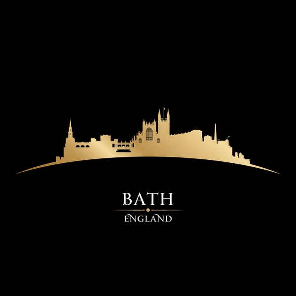 Baño Inglaterra ciudad skyline silueta negro fondo — Archivo Imágenes Vectoriales