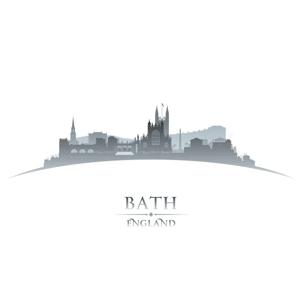 Bad England city skyline silhouette vit bakgrund — Stock vektor