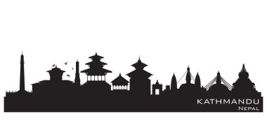 Katmandu Nepal şehir manzarası vektör siluet