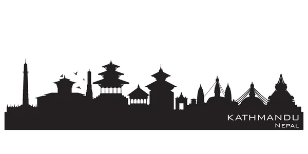 Kathmandu Nepal città skyline silhouette vettoriale — Vettoriale Stock