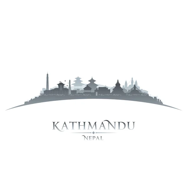 Kathmandu Nepal stad skyline silhouet witte achtergrond — Stockvector