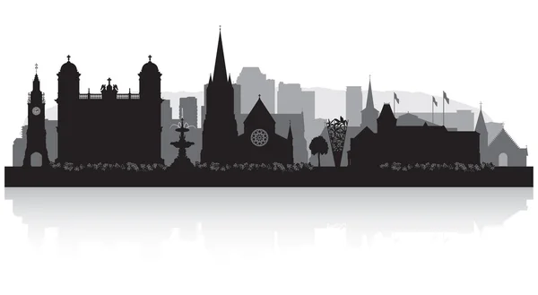 Christchurch Nouvelle-Zélande silhouette skyline de la ville — Image vectorielle