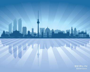 Berlin Almanya şehir manzarası vektör siluet