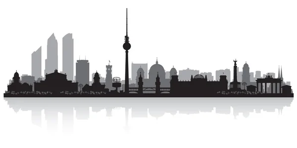 Berlijn Duitsland stad skyline van silhouet — Stockvector