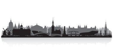 Amsterdam Hollanda şehir manzarası siluet
