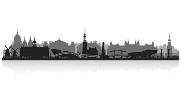 Amsterdam Pays-Bas silhouette skyline ville — Image vectorielle