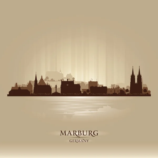 Marburg Alemania ciudad skyline vector silueta — Archivo Imágenes Vectoriales