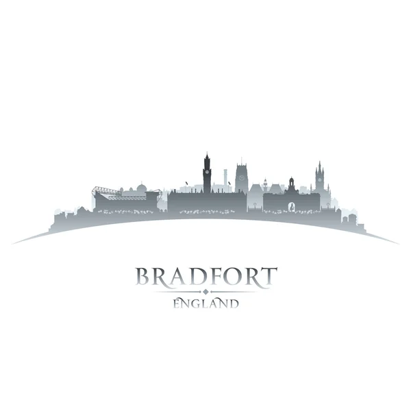 Bradfort Anglie městské panorama siluetu bílé pozadí — Stockový vektor