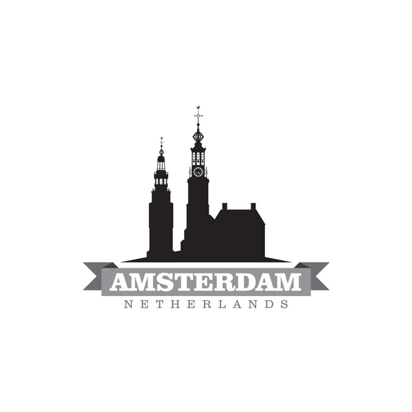 Amsterdam netherlands city symbol vektor illustration — Stockvektor