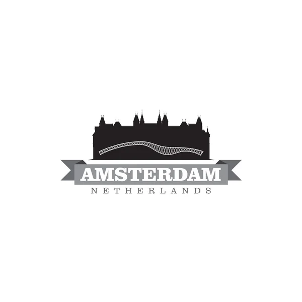 Amsterdam Países Bajos símbolo de la ciudad vector ilustración — Vector de stock