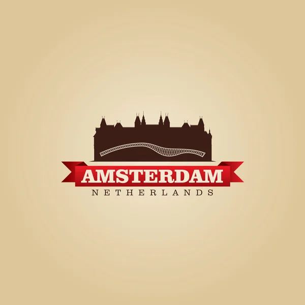 Amsterdam Nizozemsko město symbol vektorové ilustrace — Stockový vektor