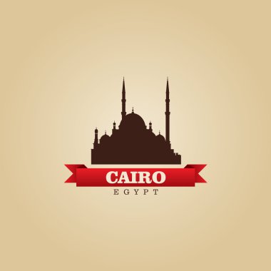 Cairo Egypt şehir simge vektör çizim