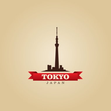 Tokyo Japonya şehir simge vektör çizim