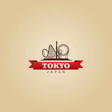 Tokyo Japonya şehir simge vektör çizim