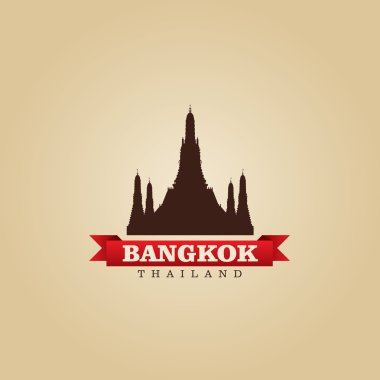 Bangkok Tayland şehir simge vektör çizim