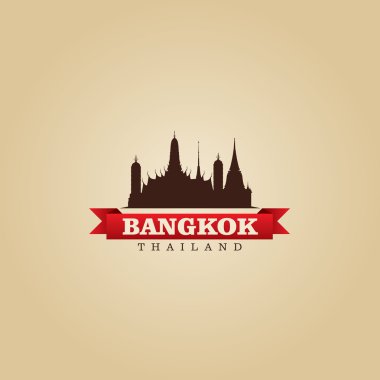 Bangkok Tayland şehir simge vektör çizim