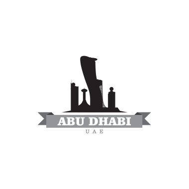 Abu Dhabi Birleşik Arap Emirlikleri şehir simge vektör çizim