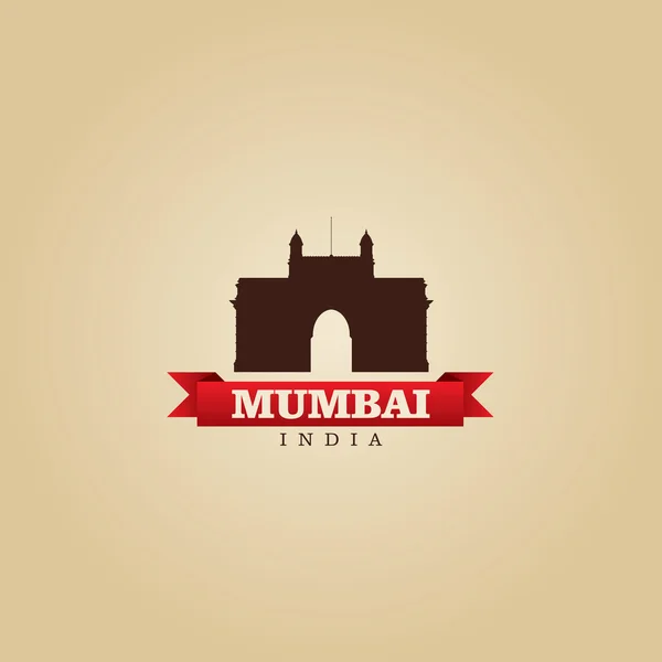 Mumbai Índia cidade símbolo vetor ilustração — Vetor de Stock