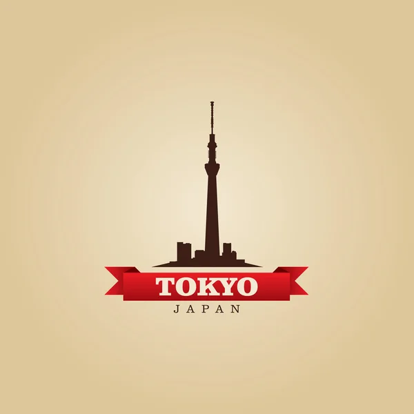 Tokyo Japonsko město symbol vektorové ilustrace — Stockový vektor