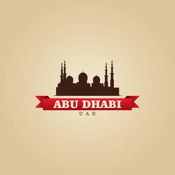 Abu Dhabi Emiratos Árabes Unidos símbolo de la ciudad vector ilustración — Vector de stock