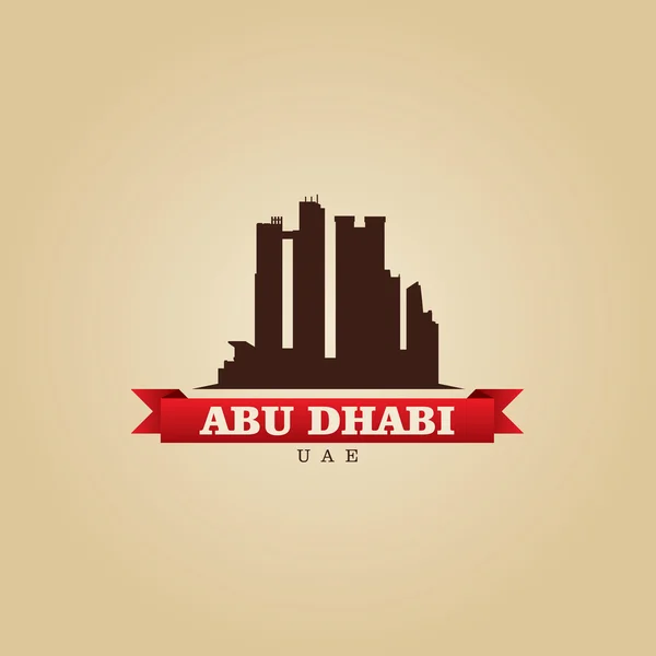 Abu Dhabi, Zjednoczone Emiraty Arabskie miasto symbol wektor ilustracja — Wektor stockowy