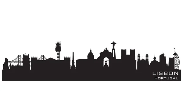 Lissabon Portugal stad skyline vector silhouet — Stockvector