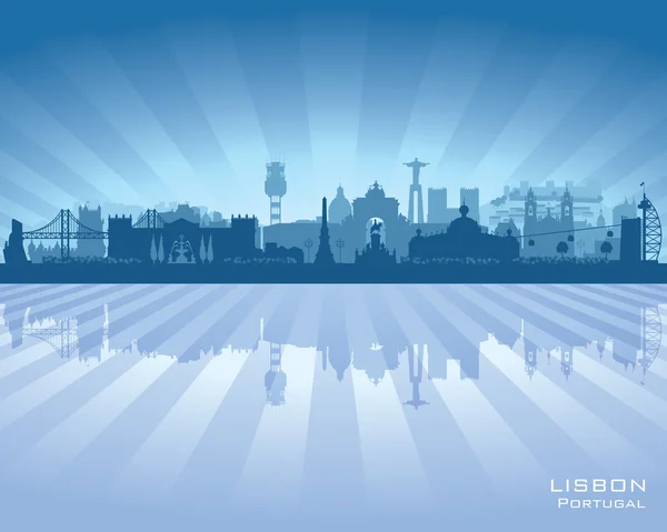 Lisboa Portugal ciudad skyline vector silueta — Archivo Imágenes Vectoriales