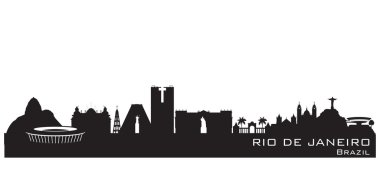 Rio de Janeiro Brezilya şehir manzarası vektör siluet