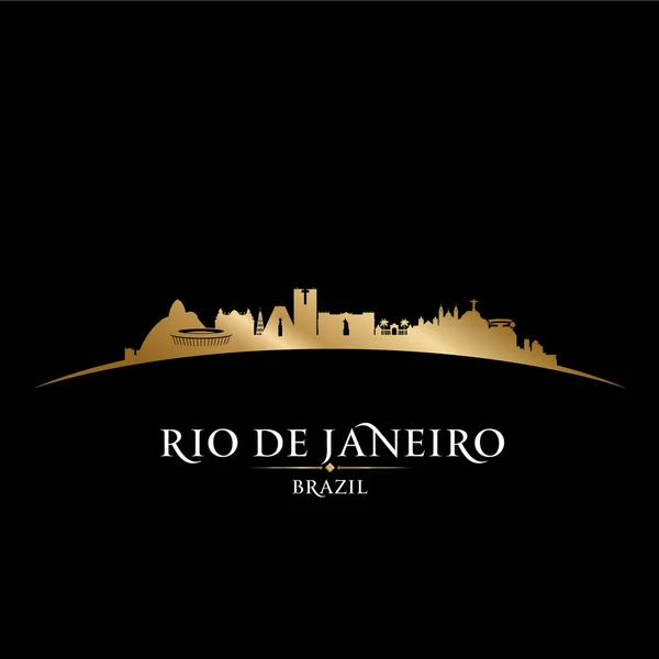 Rio de Janeiro Brazília város skyline silhouette fekete háttér — Stock Vector