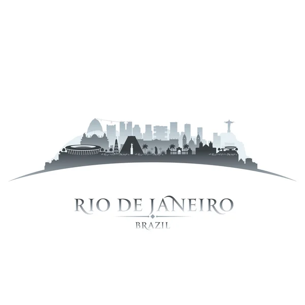 Rio de Janeiro Brasilien city skyline silhouette vit bakgrund — Stock vektor