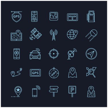 siyah bir zemin üzerine hareket simgeleri