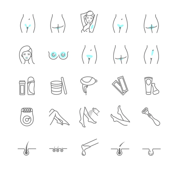 Epilation web icon vector set — Stock Vector