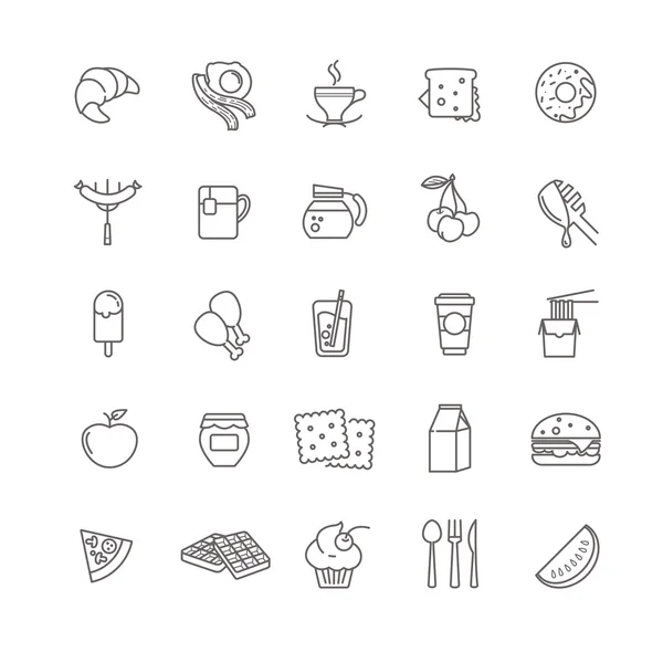 Ontbijt icons, stock vector set — Stockvector