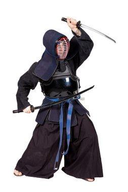 Samuray beyaz arka plan üzerinde