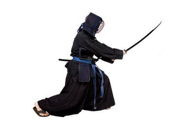 Samuray beyaz arka plan üzerinde