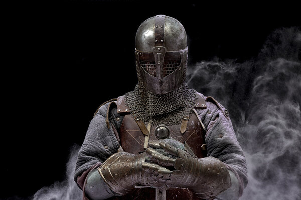 Knight on black background