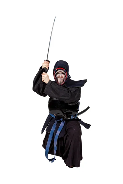Samurai auf weißem Hintergrund — Stockfoto