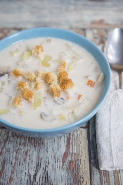 kremalı mantar çorbası