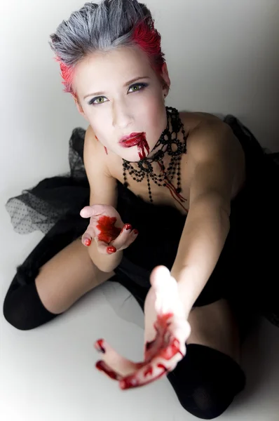 Mulher sexy no sangue — Fotografia de Stock