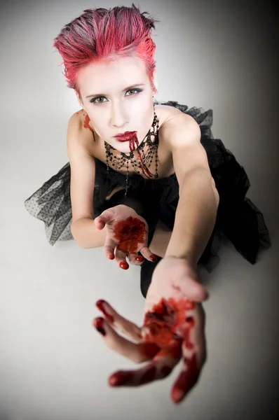 Sexy žena v krvi — Stock fotografie