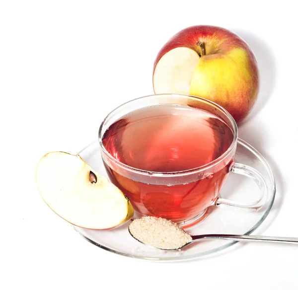 Cup of fruit tea with apple — Stock Photo, Image