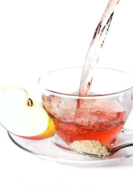 Cup of fruit tea with apple — Stock Photo, Image