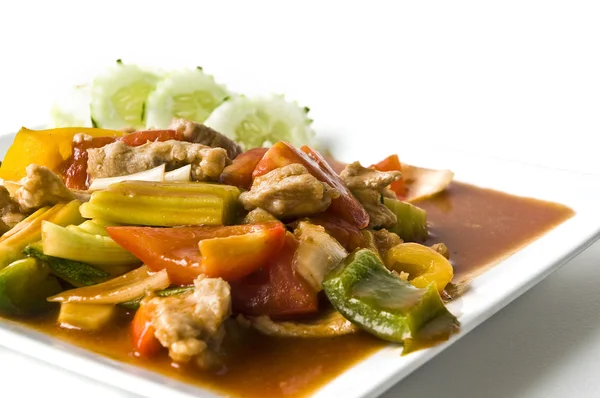 Asian pork in sour sweet sauce — Stock Photo, Image