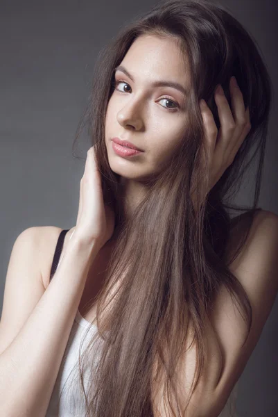 Portrait girl natural beauty — Stock Photo, Image