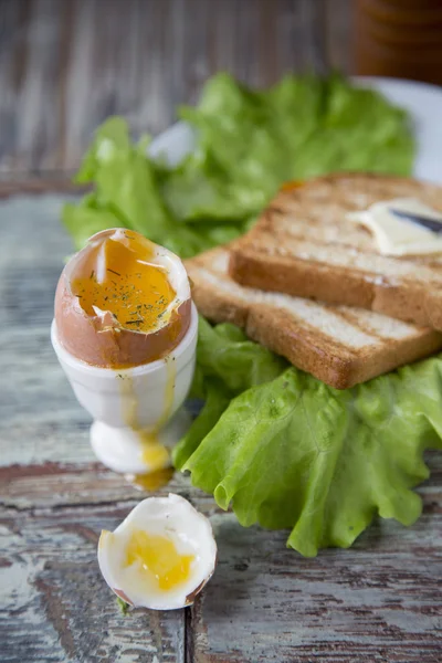 Breakfast with egg and toast