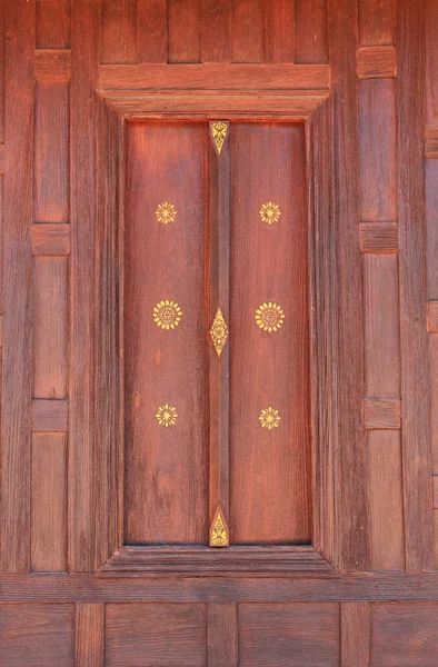 Thai Style Wooden Window Wood Wall Background — Stock Photo, Image